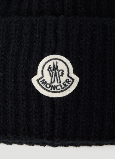 7 Moncler Fragment ロゴパッチ ビーニーハット ブラック mfr0354002