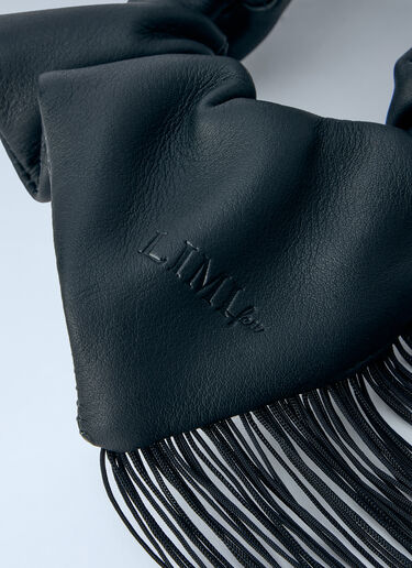 LN-CC® - LIMI Feu: Moist Tanned Kip Leather Fringe Scrunchie - Black LIMI Feu Moist Tanned Kip Leather Fringe Scrunchie Black lmf0263009
