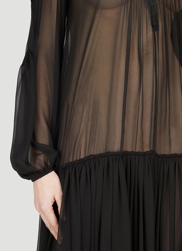 Saint Laurent Semi Sheer Maxi Dress Black sla0251052