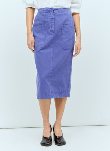 Max Mara Canvas Pencil Skirt Purple max0256067