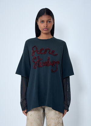 Acne Studios Logo Motif T-Shirt Grey acn0363019