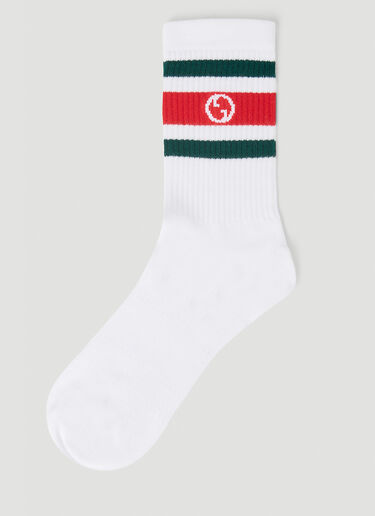 Gucci Round Interlocking G Socks White guc0153111