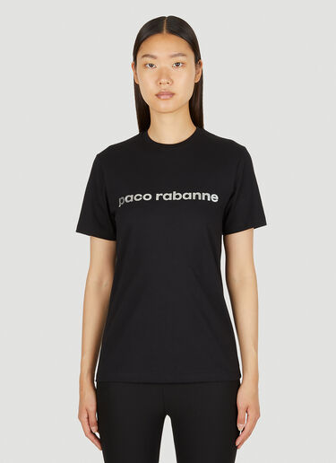Rabanne Logo Print T-Shirt Black pac0250046
