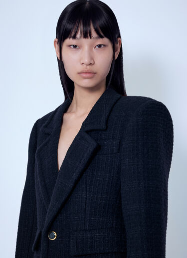 LN-CC® - Saint Laurent: Single-Breasted Jacket in Tweed - Black Saint Laurent Single-Breasted Jacket in Tweed Black sla0265023