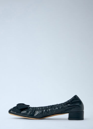 Prada Leather Bow Detail Ballet Flats Black pra0263008
