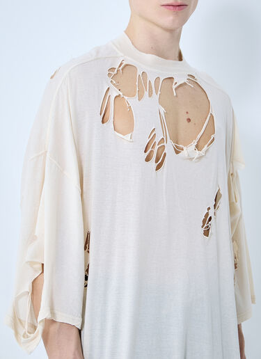 Rick Owens DRKSHDW ディストレスト トミー T Tシャツ  ベージュ drk0160015
