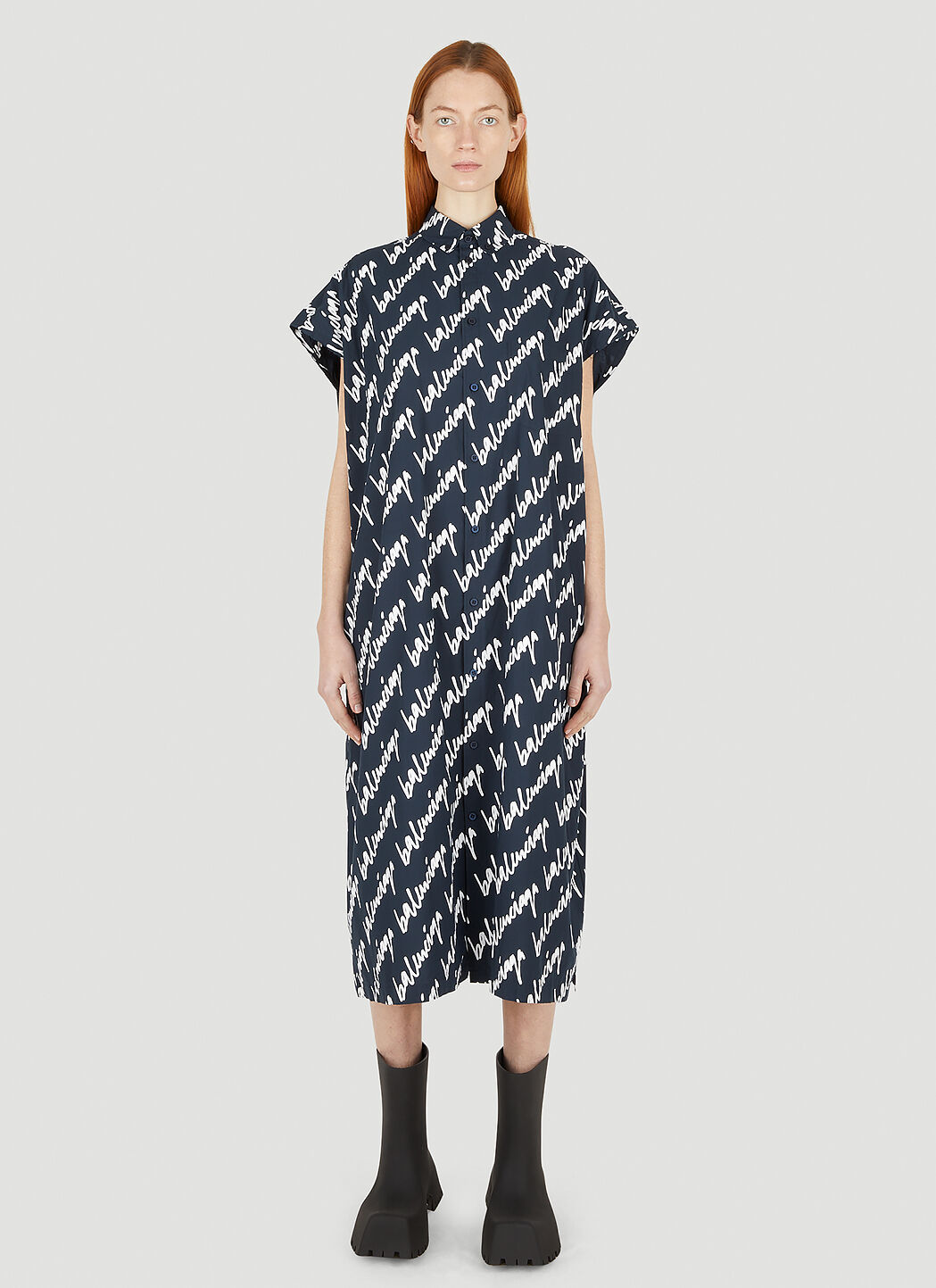 Balenciaga button discount down t shirt