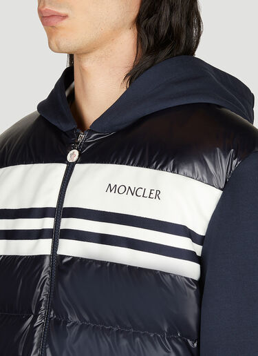 Moncler Padded Cotton Zip-Up Hooded Sweatshirt Navy mon0154033