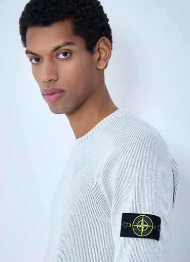 Stone Island Ribbed Knit Crewneck Sweater Grey sto0164073