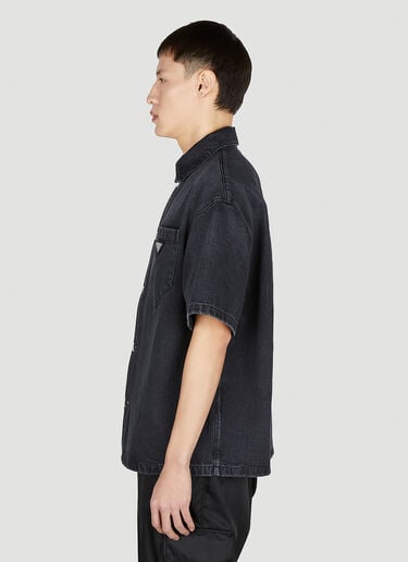 Denim Short Sleeve Shirt Prada Denim Short Sleeve Shirt Black pra0152043