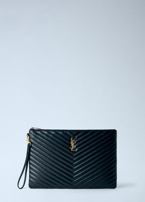 Saint Laurent Cassandre Matelassé Document Holder Black sla0265137