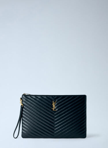 LN-CC® - Saint Laurent: Cassandre Matelassé Document Holder - Black Saint Laurent Cassandre Matelassé Document Holder Black sla0265137
