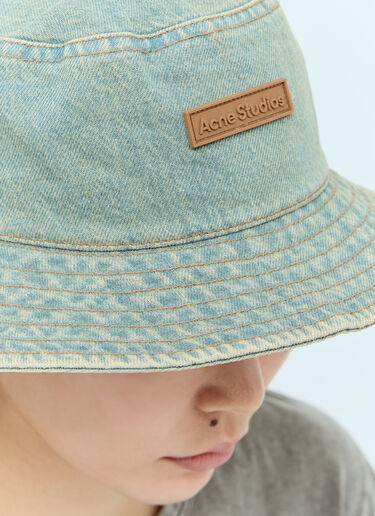 Acne Studios Logo Patch Denim Bucket Hat Blue acn0355007