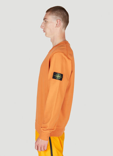 Stone Island Logo Patch Men's Sweatshirt Orange 101563051-V0032