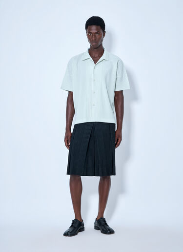 Homme Plissé Issey Miyake プリーツショートスリーブシャツ グリーン hmp0165006