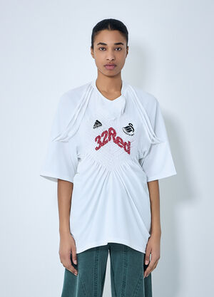 LUEDER Shirred Football T-Shirt White ldr0364009