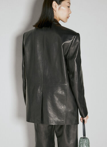 Drapey Oversized Leather Blazer Alexander Wang Drapey Oversized Leather Blazer Black awg0253027