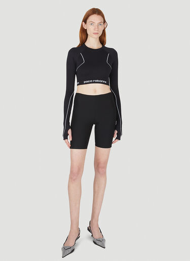 Rabanne Logo Cropped Sport Top Black pac0248009