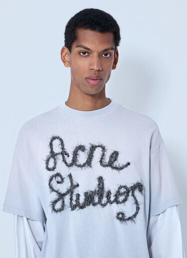 Acne Studios Layered Logo T-Shirt Grey acn0163018