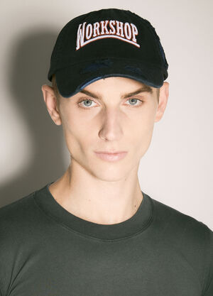 032C Victor Distressed Baseball Cap Black cee0160005