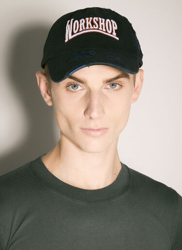 032C Victor Distressed Baseball Cap Black cee0158009