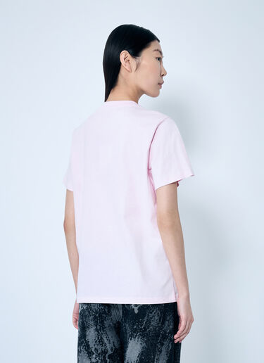 GANNI Leopard Jersey T-Shirt Pink gan0259043