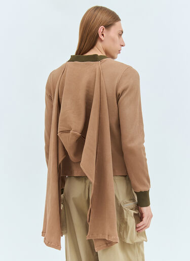 Charlie Constantinou Panelled Waffle Top With Scarf Brown cco0158003