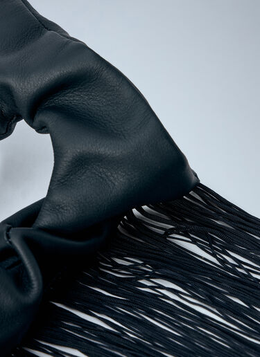 LN-CC® - LIMI Feu: Moist Tanned Kip Leather Fringe Scrunchie - Black LIMI Feu Moist Tanned Kip Leather Fringe Scrunchie Black lmf0263009