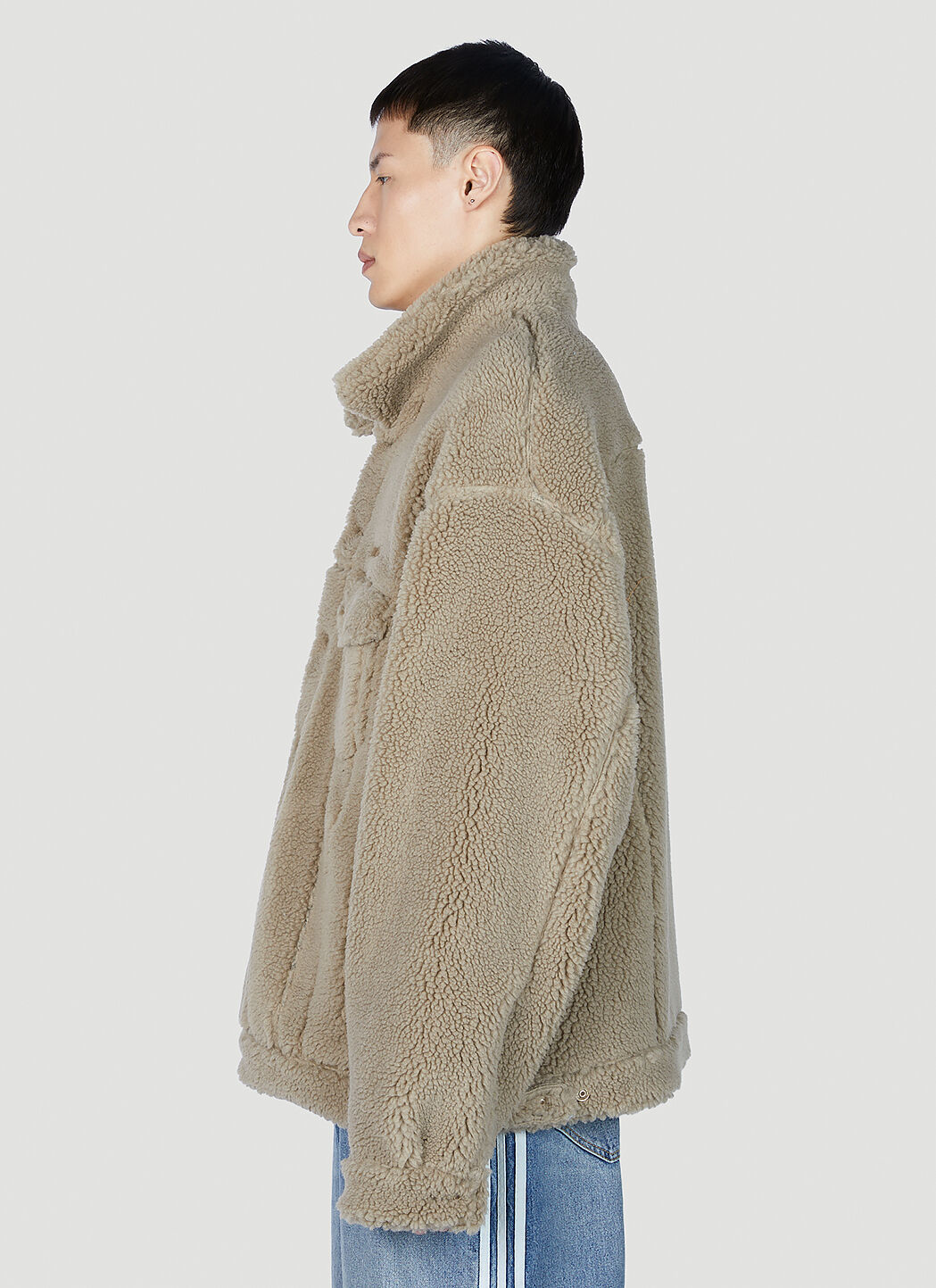 Balenciaga Men s Fleece Jacket in Beige LN CC