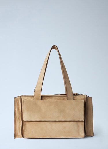 LN-CC® - Miu Miu: Structured Leather Handbag - Cream Miu Miu Structured Leather Handbag Cream miu0265025