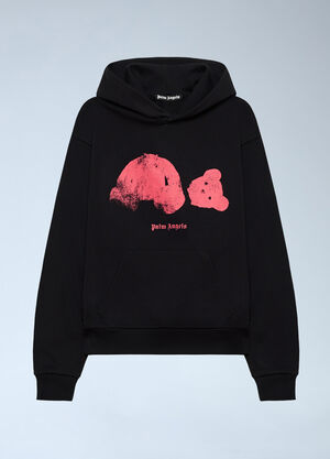 Palm Angels Spray Broken Bear Hooded Sweatshirt Black pma0162133