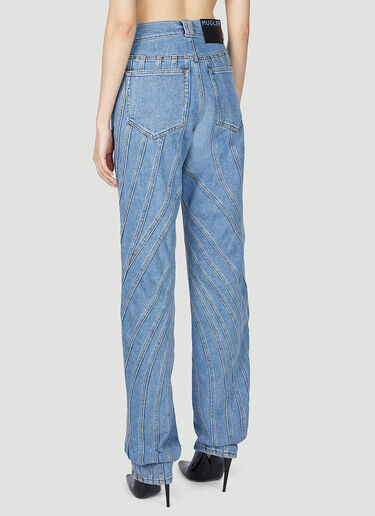 Mugler Structured Panel Jeans Blue mug0351005