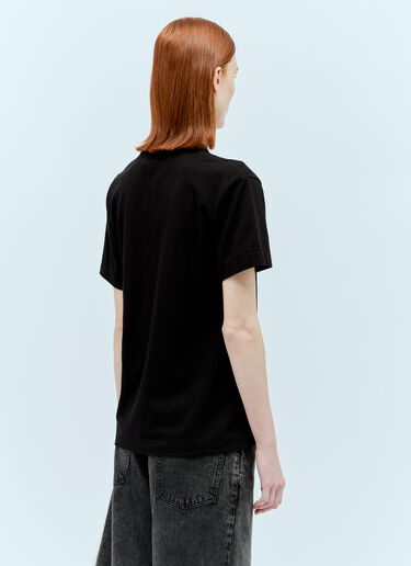 Comme Des Garçons PLAY ダブルハートロゴパッチTシャツ  ブラック cpl0355019