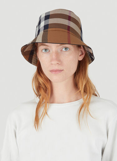 Burberry Check Bucket Hat Brown bur0345005