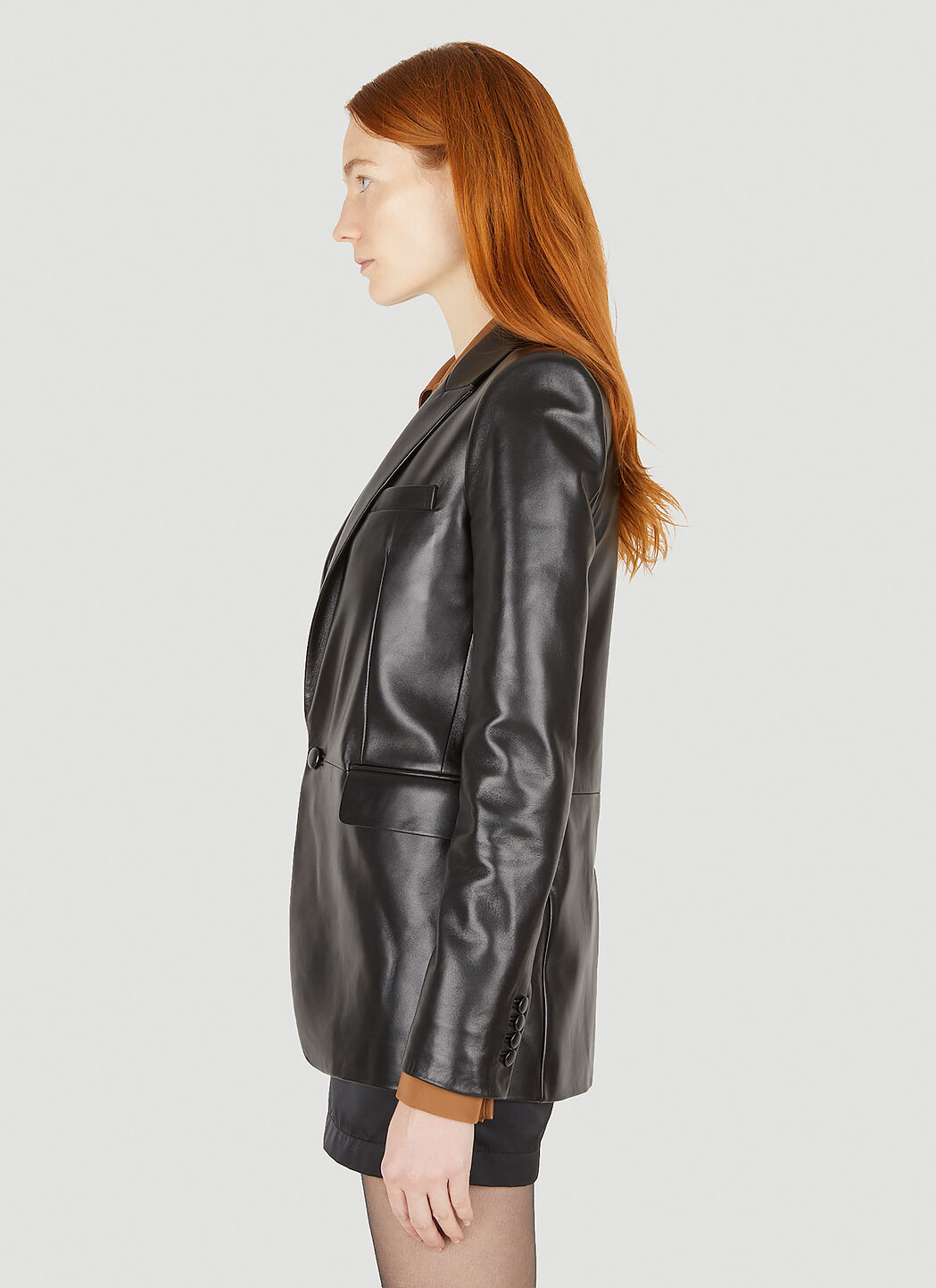 Saint Laurent Single Breasted Leather Jacket | LN-CC