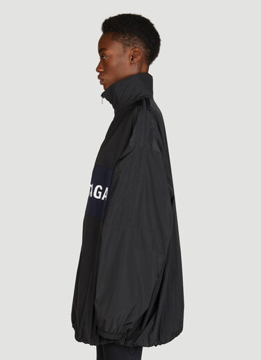 Balenciaga Logo Print Zip-Up Jacket Black bal0255006