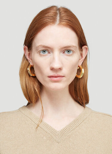 Jil Sander Melting Hoop Earrings Gold jil0244019