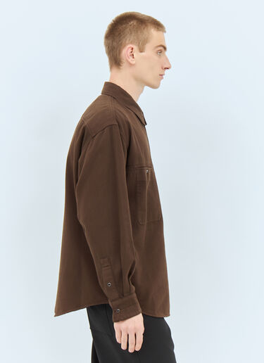 Lemaire Denim Shirt With Snaps Brown lem0158007