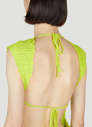 GANNI Open Back Mini Dress Green gan0252005