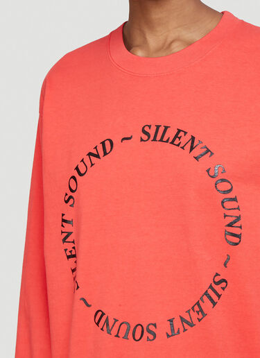 Silent Sound Logo Print Long T-Shirt Red sls0338005