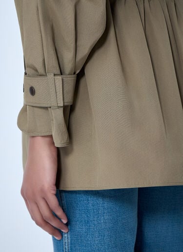 Chloé Gathered High-Collar Jacket Olive chl0264001