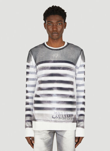 Y/Project x Jean Paul Gaultier Mariniere Mesh Cover Sweater White ypg0350003