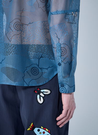 Mesh Fishing Shirt Brain Dead x SOUTH2 WEST8 Mesh Fishing Shirt Blue brw0160002