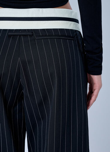 LN-CC® - Jean Paul Gaultier: Exposed Waistband Tailoring Trousers - Black Jean Paul Gaultier Exposed Waistband Tailoring Trousers Black jpg0266019