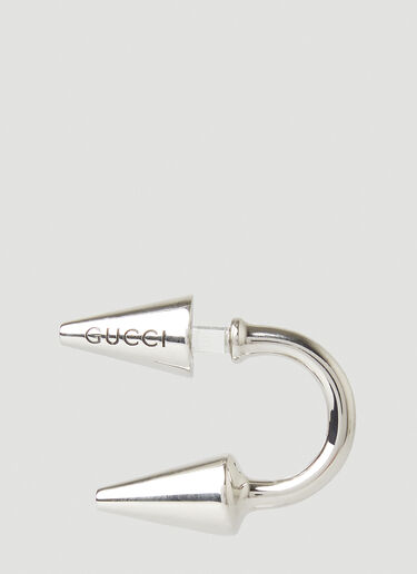 Gucci Logo Engraved Earrings Silver guc0251006