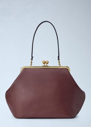 Coach Large Kisslock Frame Bag Dark Brown coa0265021