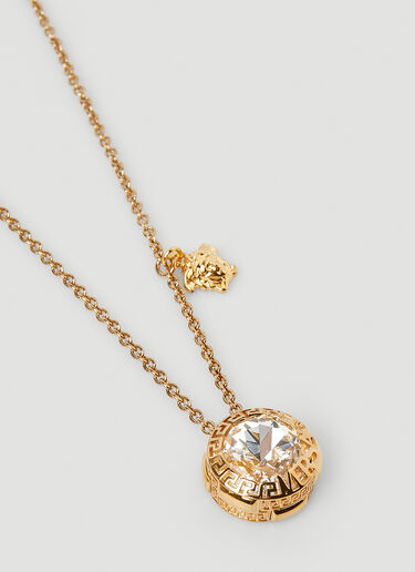 Versace Embellished Greca Pendant Necklace Gold vrs0250029