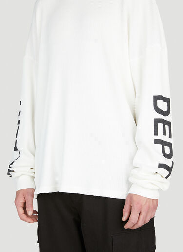 Gallery Dept. Logo Print Thermal Sweatshirt White gdp0153005