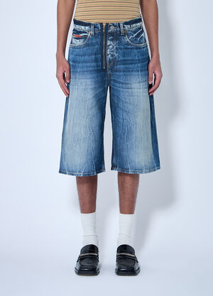 Martine Rose Zip-Up Jean Shorts Green mtr0159011