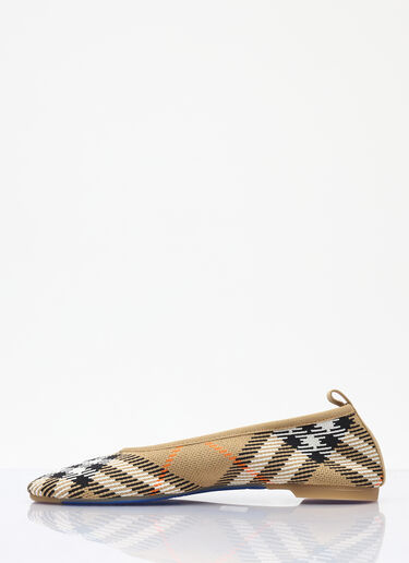 Burberry 格纹针织婴儿芭蕾鞋 米色 bur0258020